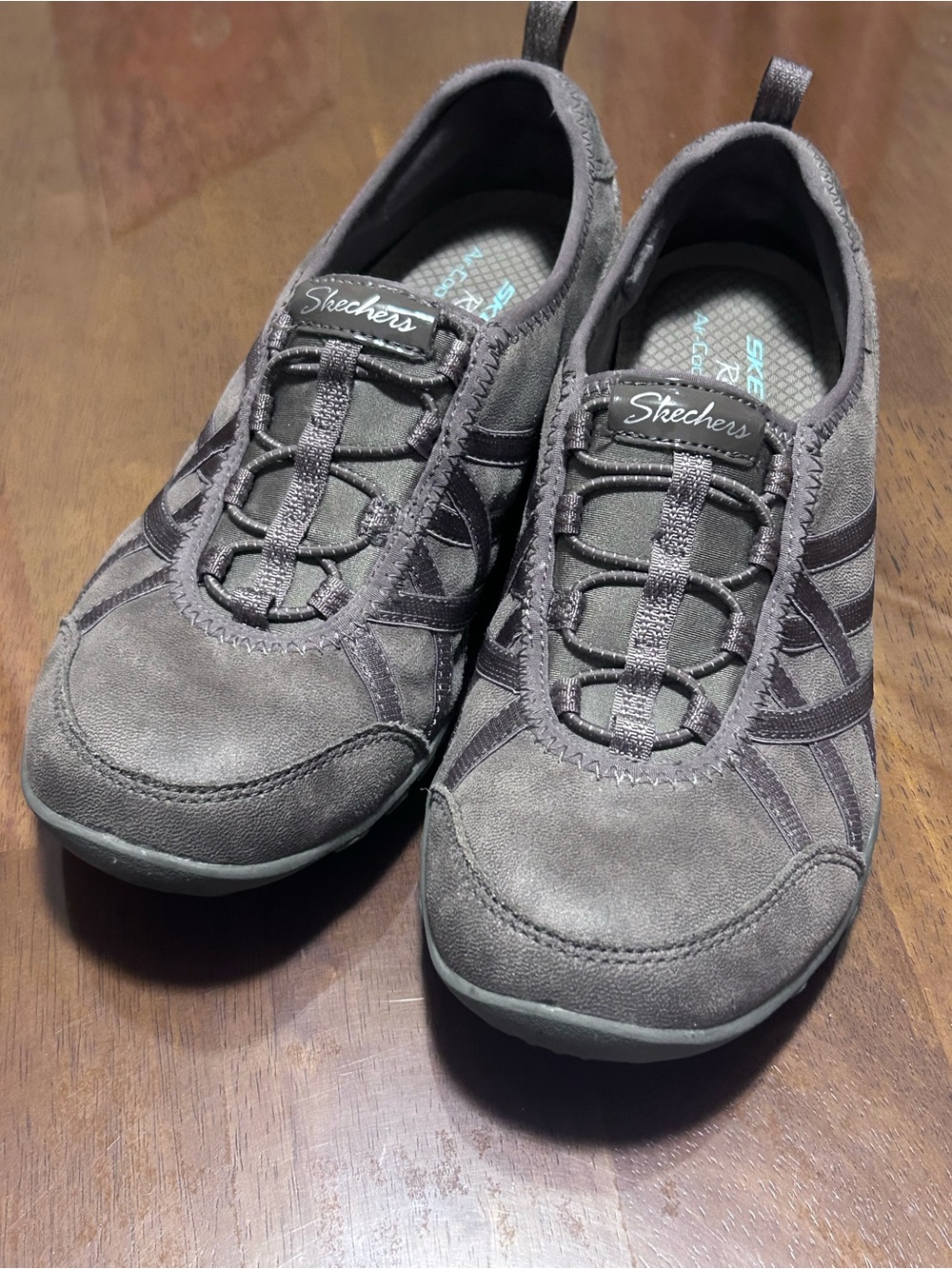 Skechers 23857 Dk Taupe Relaxed Fit Air Cooled Memory Foam Slip On Women Sz 7